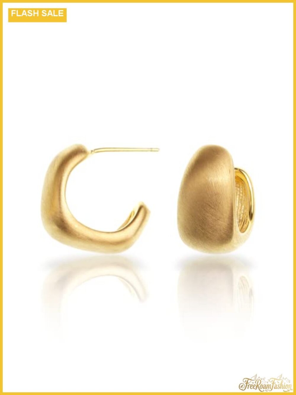 Chunky Crystal Hoop Earrings for Women, 14K Gold Plated Hypoallergenic CZ
